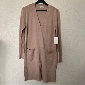 New Tan Cardigan Sweater Beige color Longline cozy